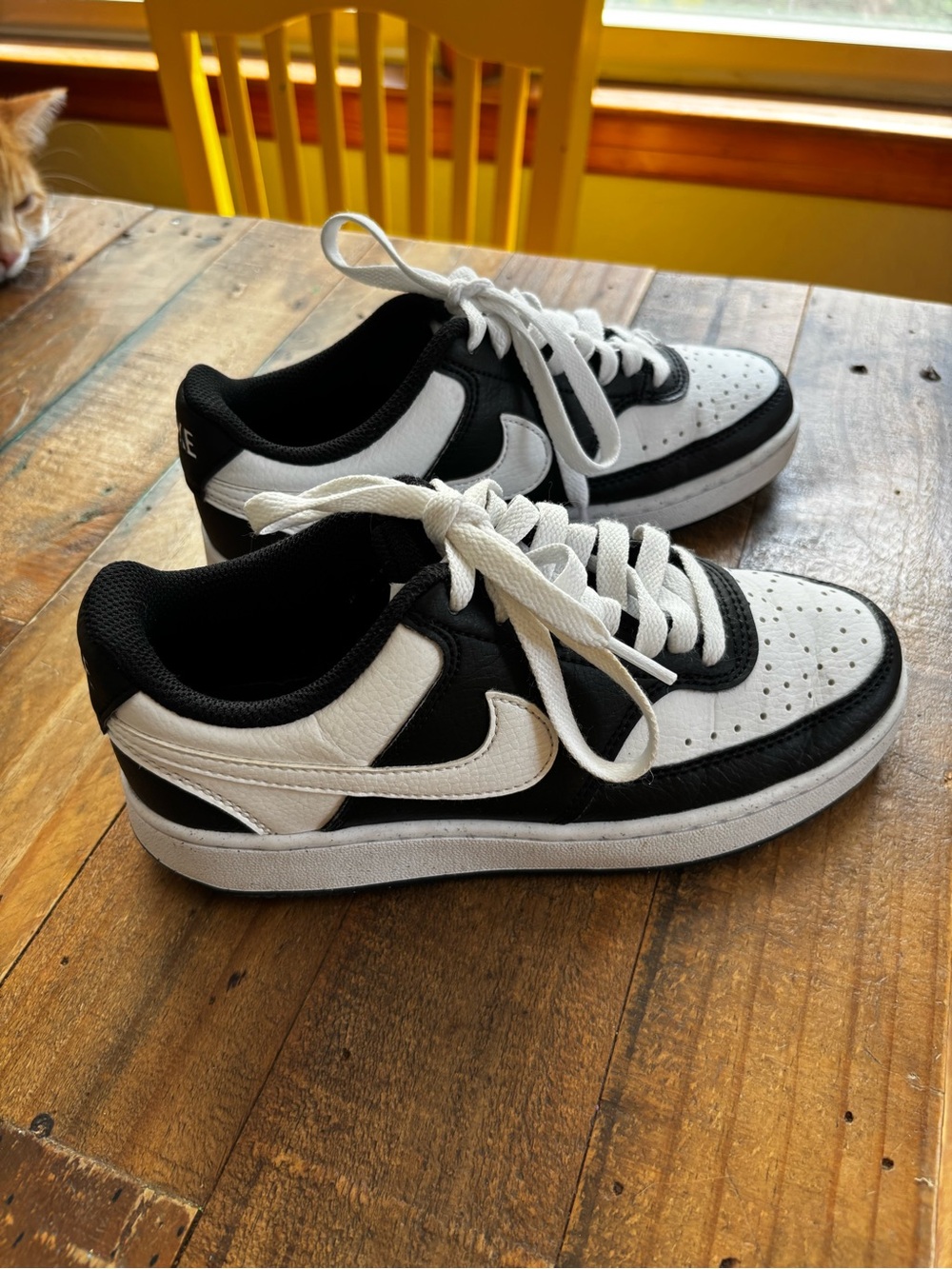 Nike Court Vision Low Black White Sneakers Youth 4.5Y